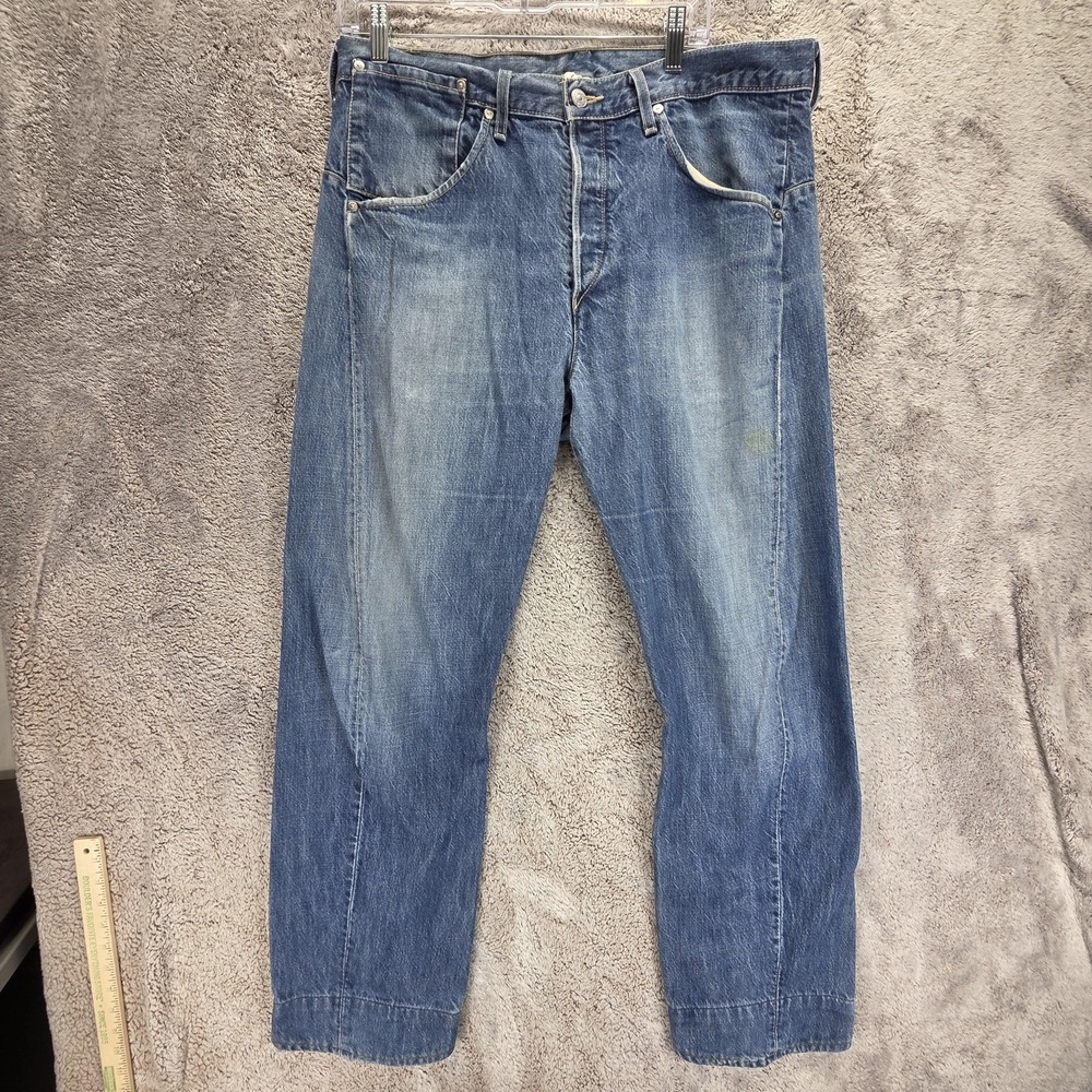 VTG Levis Engineered Jeans Mens Blue Twisted Button Fly Medium Wash Fits 34x30